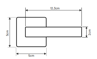 IRMA KTQD1 Kľučka na dvere štvorcová 4Q čierna