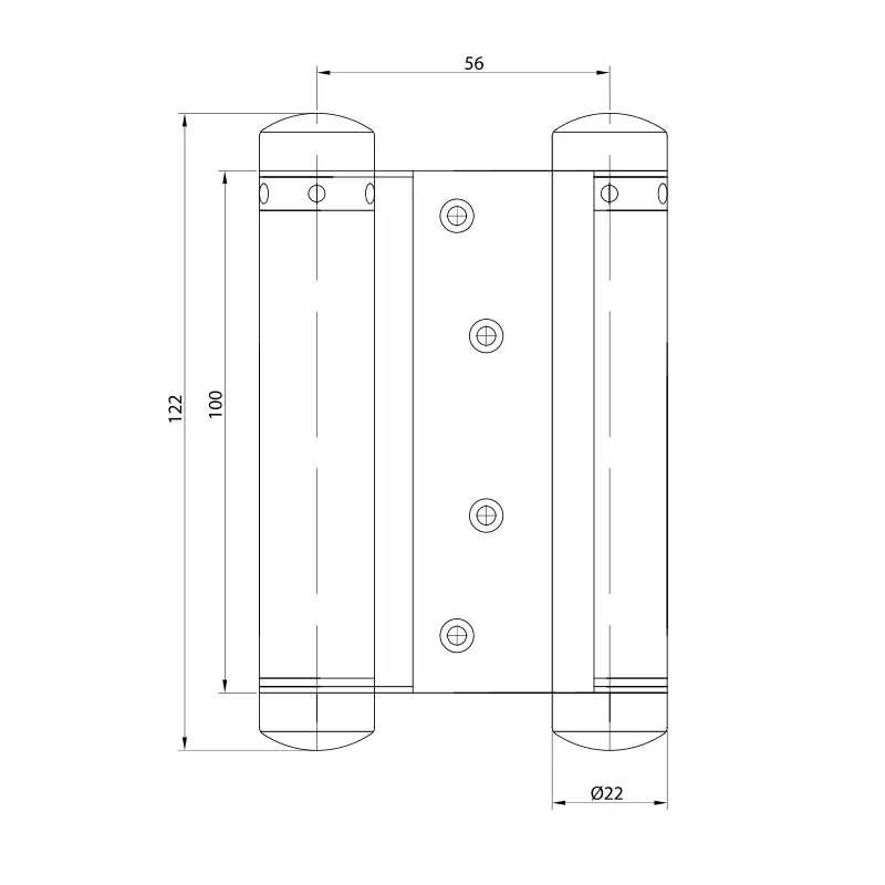 Irma ZWC100 Obojstranný pružinový pánt záves pre kyvné dvere 100mm chróm