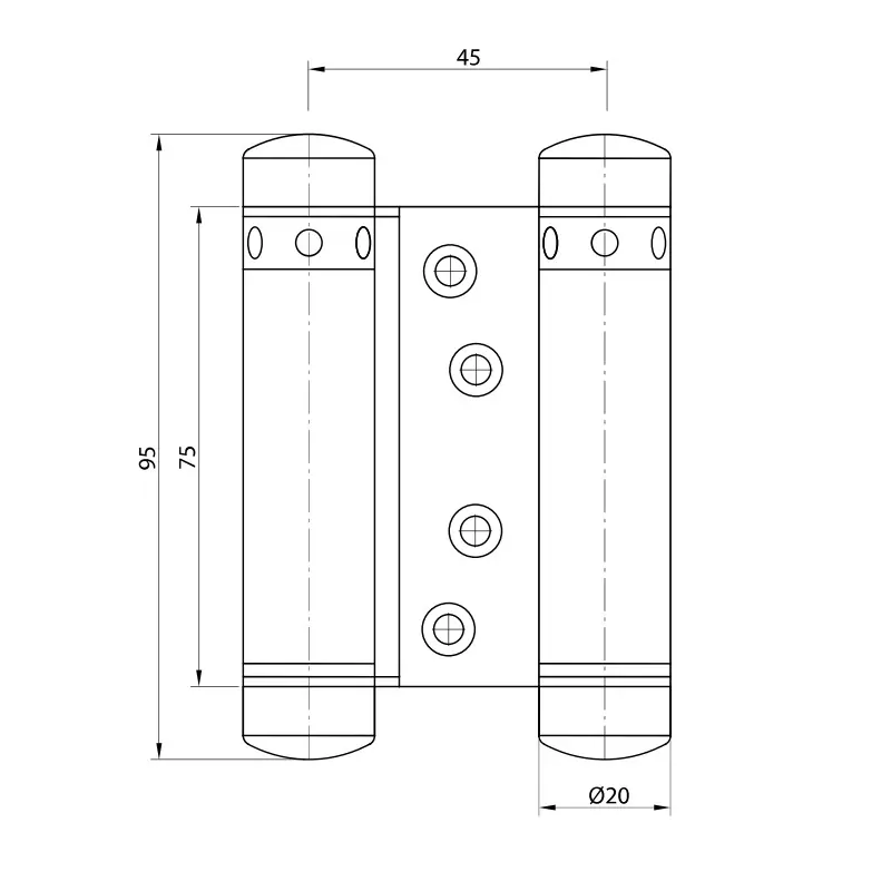 Irma ZWZ75 Obojstranný pružinový pánt záves pre kyvné dvere 100mm zlatý