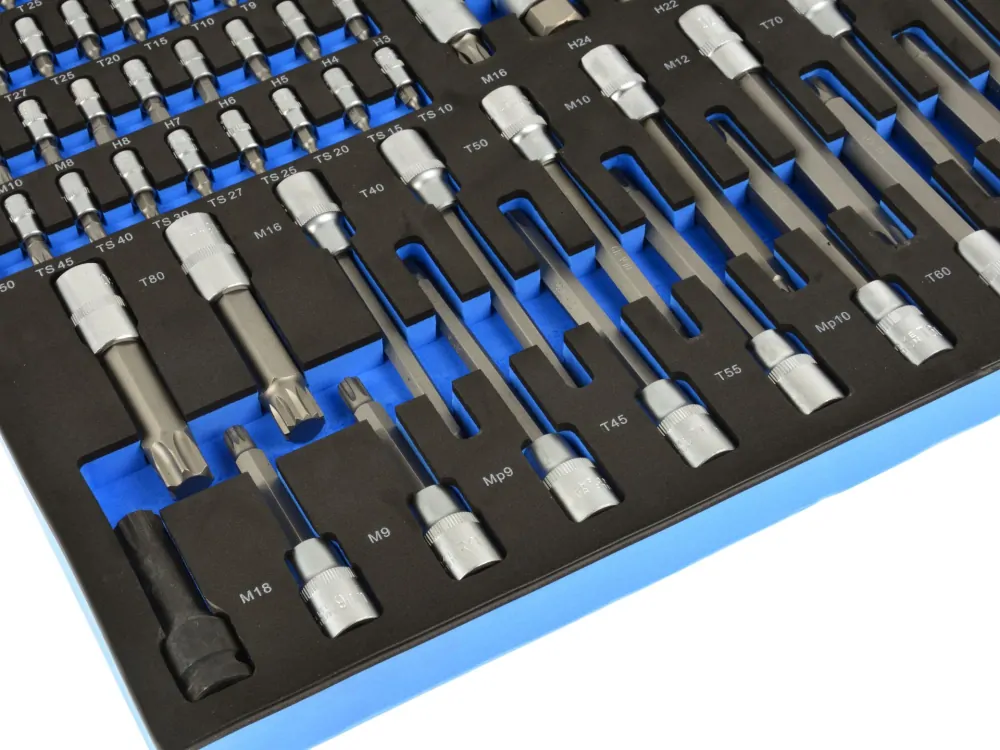 GEKO G10833B Nástrčné kľúče Torx a bity sada 102ks CRV penová vložka