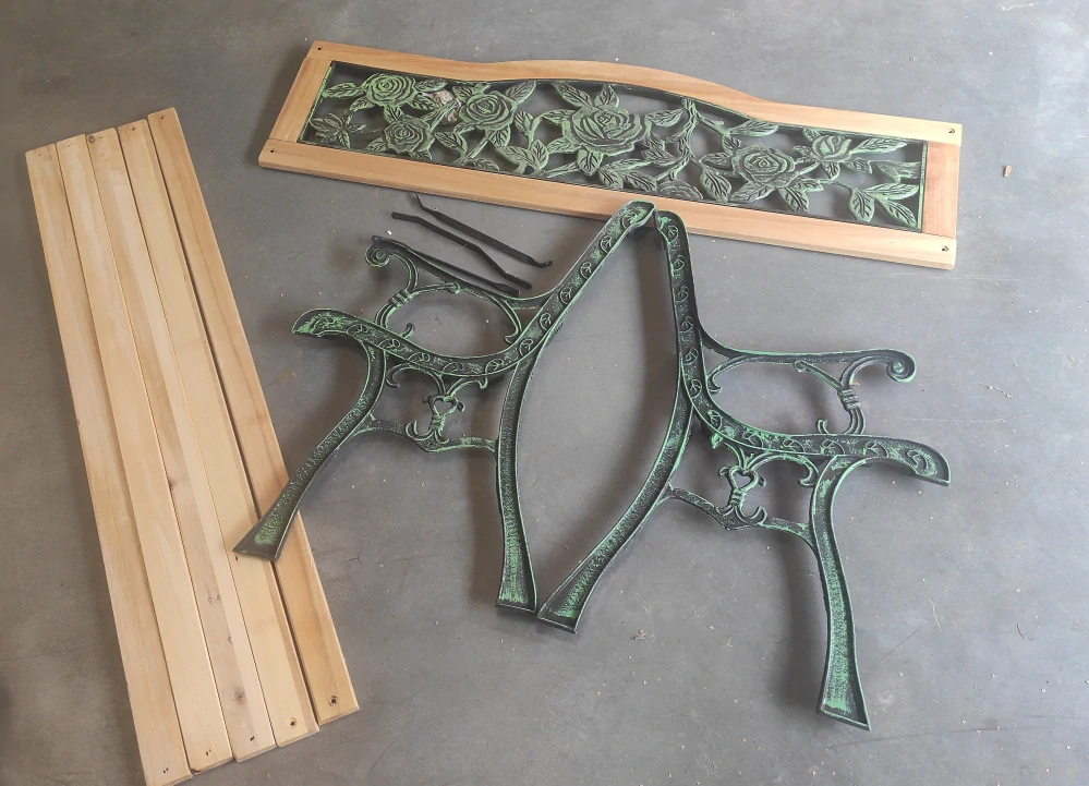 A270 Elegantná záhradná lavička, lavica ruže 122x56x74 cm