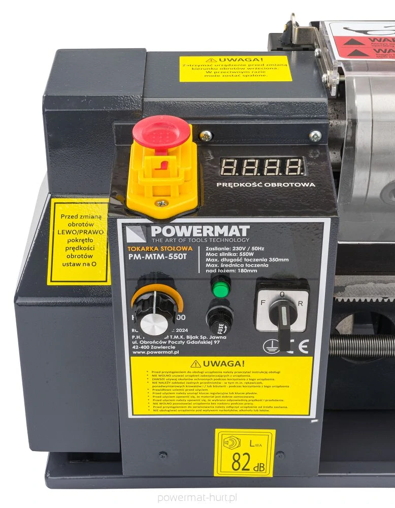 POWERMAT PM-MTM-550T Elektrický stolný sústruh 550W príslušenstvo