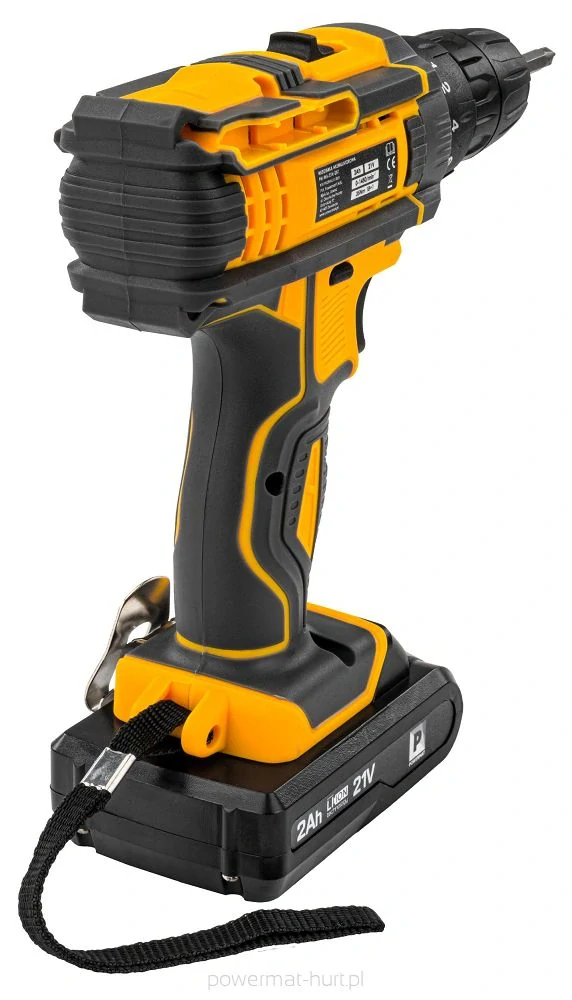 POWERMAT PM-WA-21V-2AT Akumulátorový 21V vŕtací skrutkovač Vŕtačka 2 batérie + sada príslušenstva 19ks