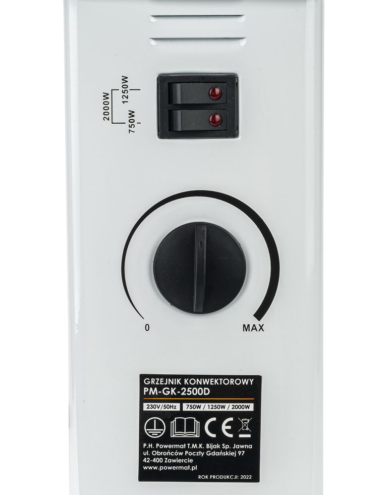 Powermat PM-GK-2500D Elektrický konvektorový ohrievač radiátor 2000W s termostatom
