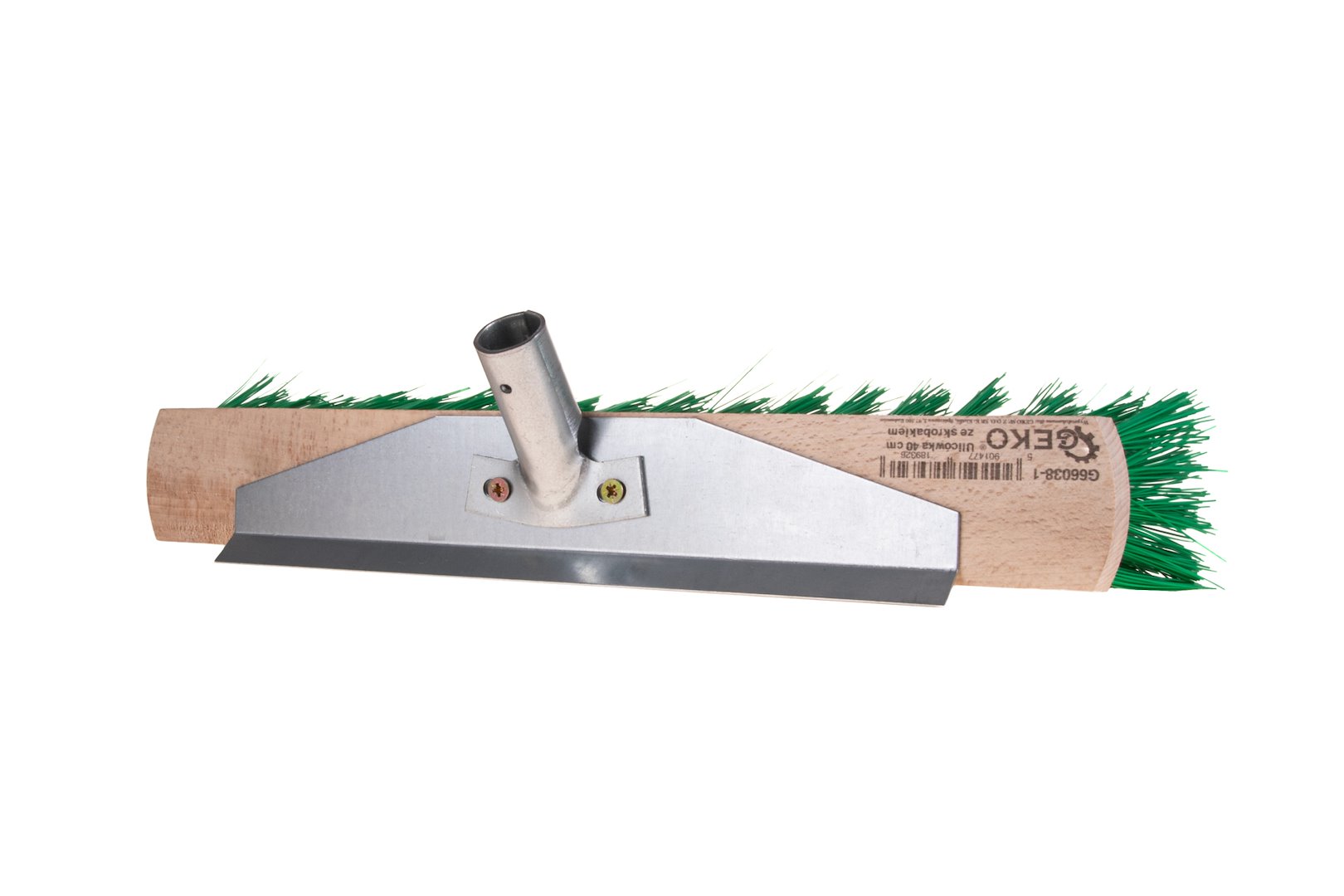 GEKO G66038-1 Drevená metla nylonové štetiny 40cm, s škrabkou bez násady