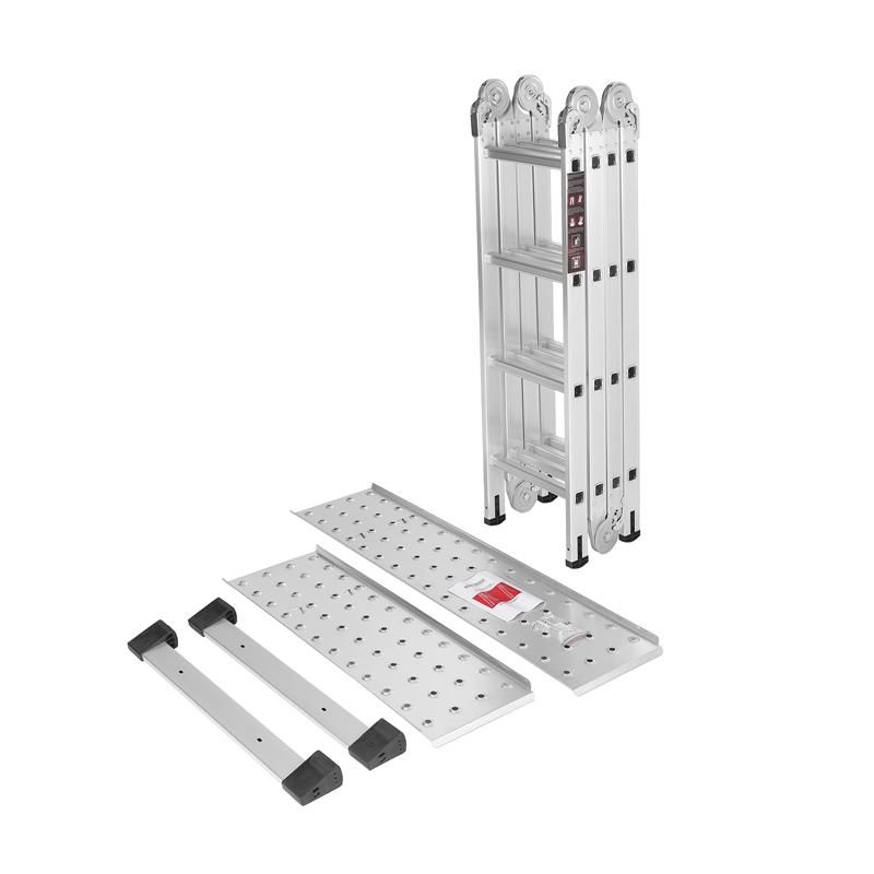 KRAFT&DELE KD4071 Hliníkový Rebrík 4x4 460cm multifunkčný s PLATFORMOU kĺbový skladací