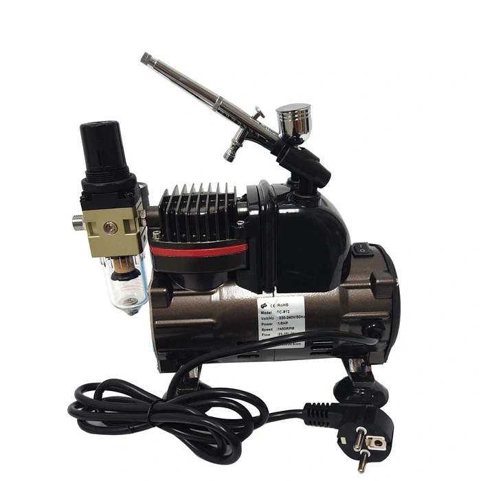 MAGMA TC-812K + AB130 Kompresor 1,5HP + airbrush pištoľ na maľovanie hadica trysky