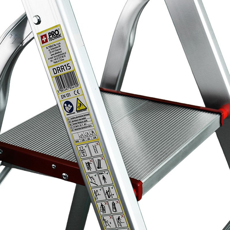IRMA DRR14 Skladací štvorstupňový rebrík schodíky prenosný 2,79m 150kg