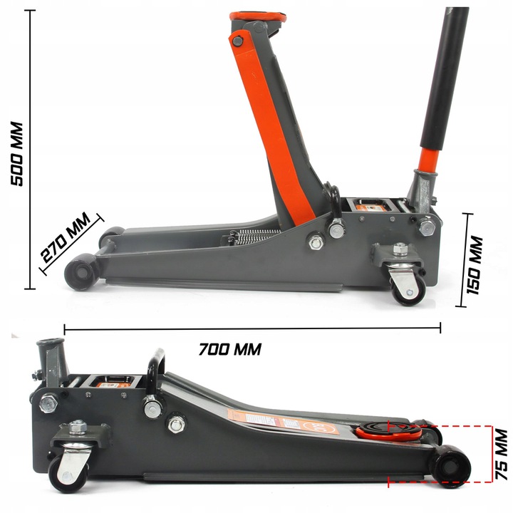 Mar-pol M80234 Hydraulický zdvihák NÍZKOPROFILOVÝ pod auto 3T BJC