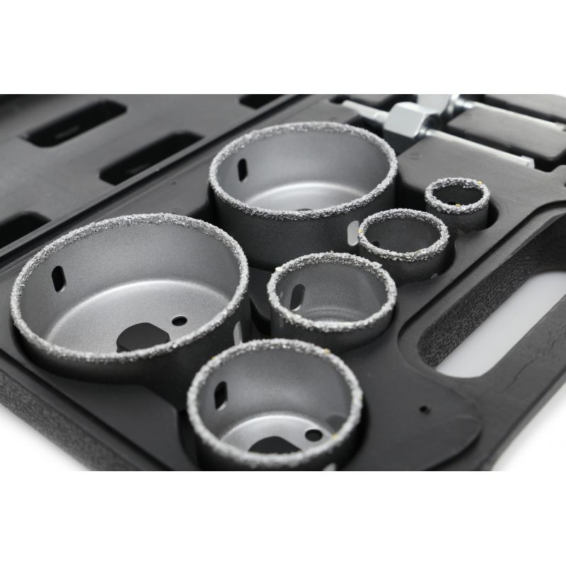 Kraft&Dele KD10285 Korunkový vrták vrtáky vykružováky na dlažbu sada 9ks 22-73mm