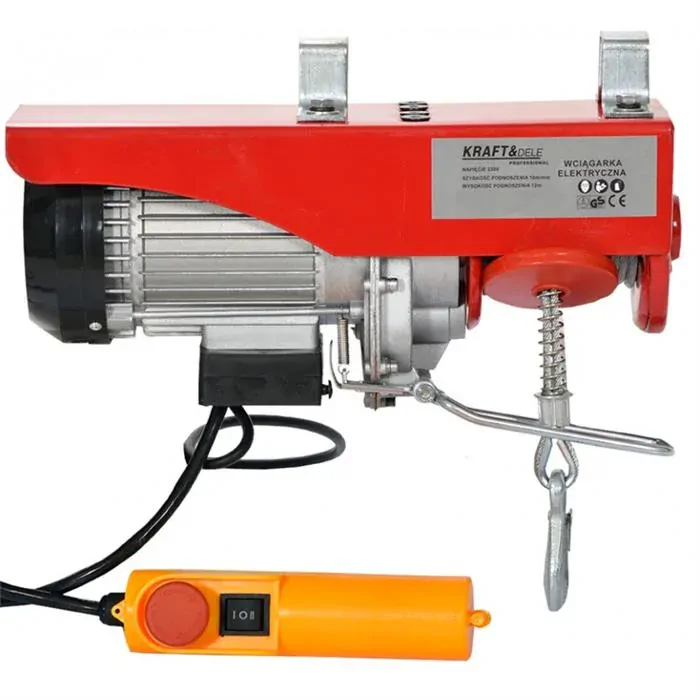 KRAFT&DELE KD1526 Elektrický lanový navijak 400 / 800kg 1300W žeriav, kladkostroj