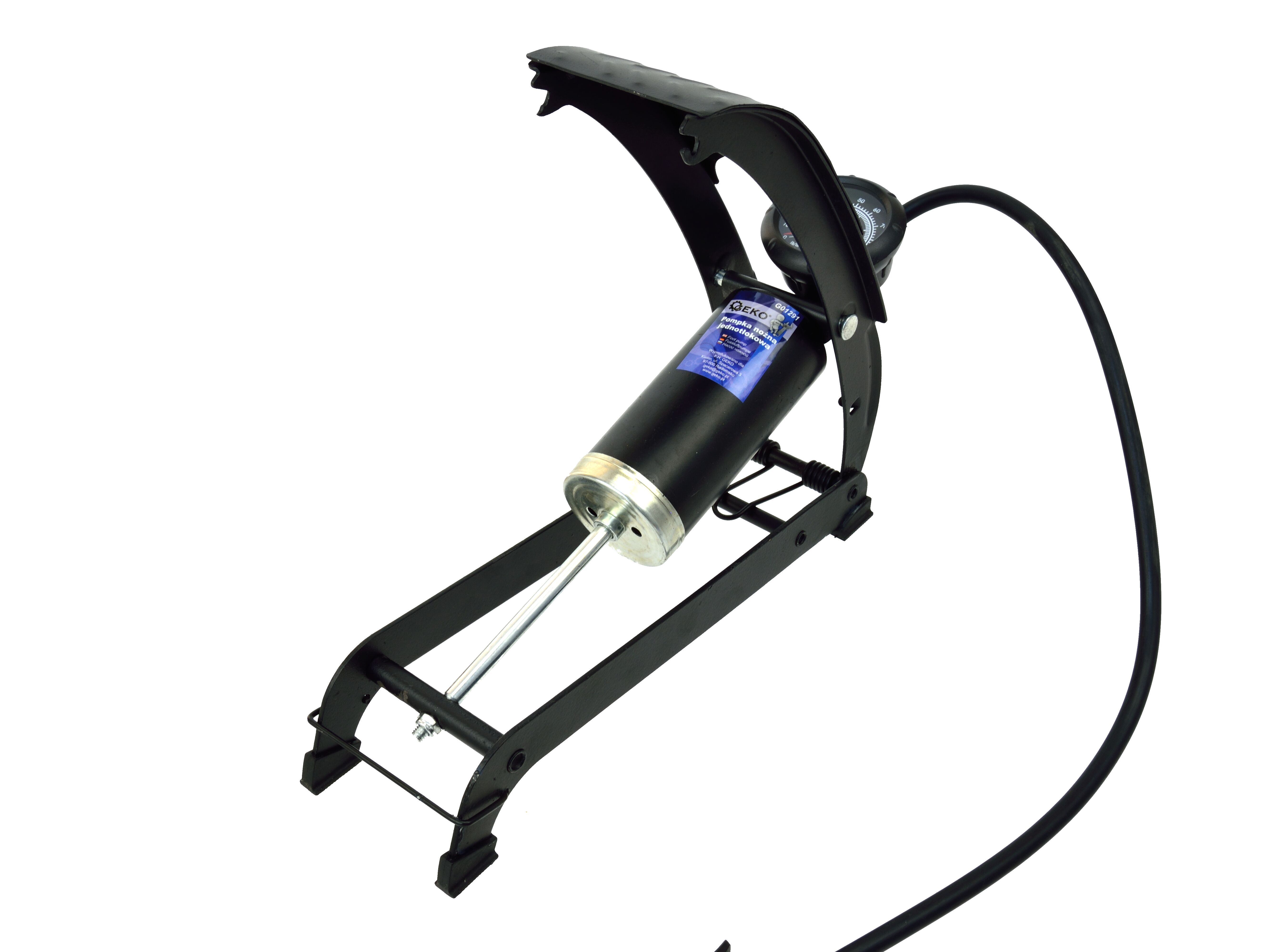 GEKO G01291 Nožná jednopiestová pumpa na hustenie pneumatík pumpovanie kolies, lôpt PROFI