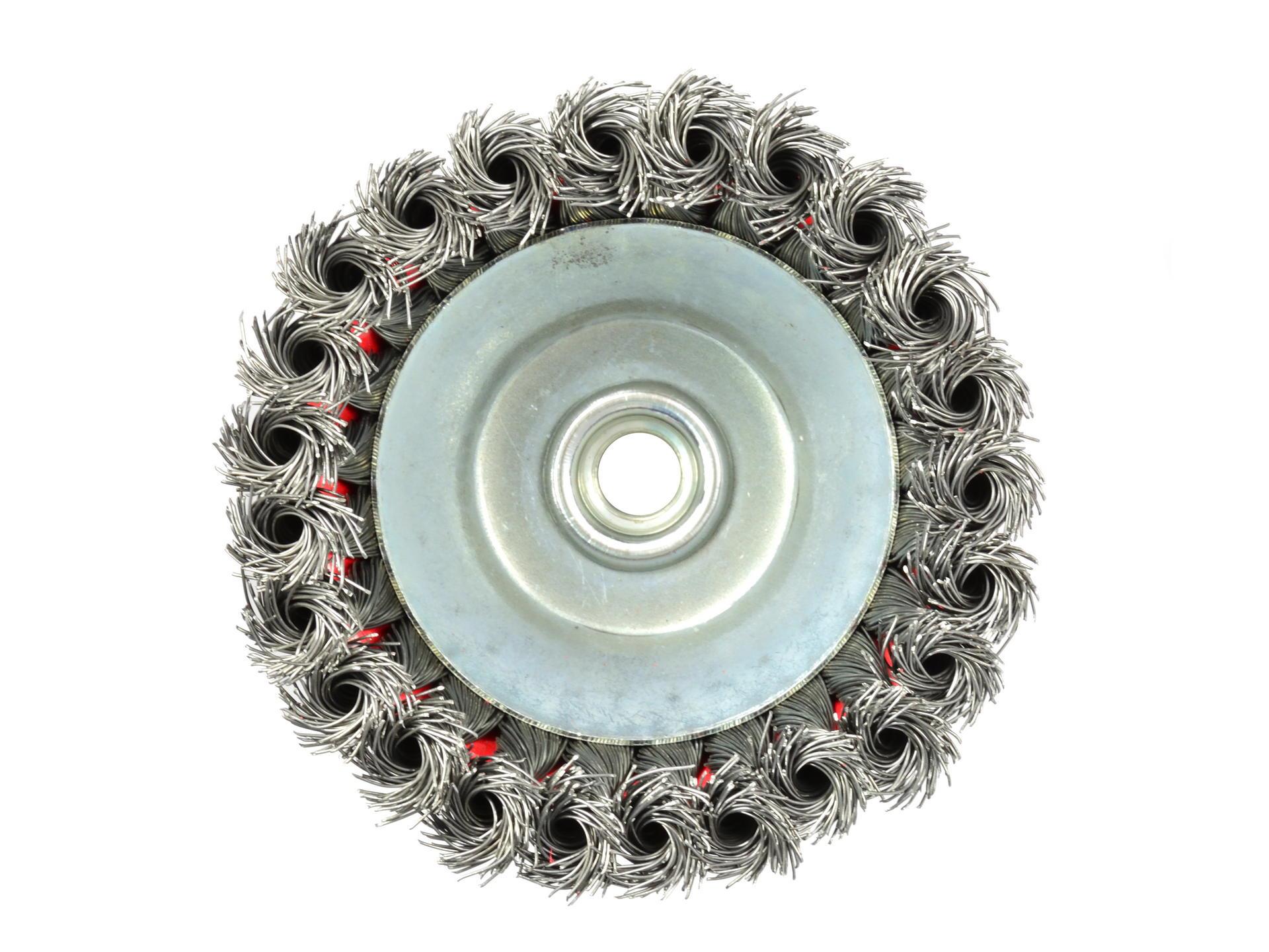 GEKO G00613 Drôtený kotúč kefa 125 mm so skrúteným oceľovým drôtom