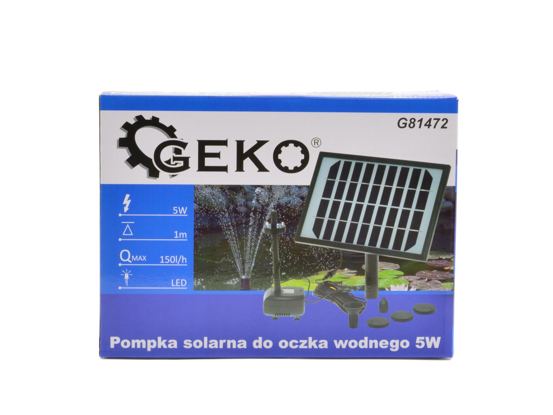GEKO G81472 Solárne čerpadlo pre záhradné jazierko 5W fontána sada