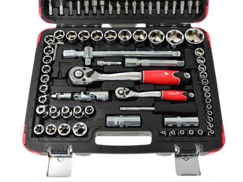 GEKO T00102 Gola sada 108ks 1/4" 1/2" kľúče, nástrčné hlavice, bity, račňa PROFI