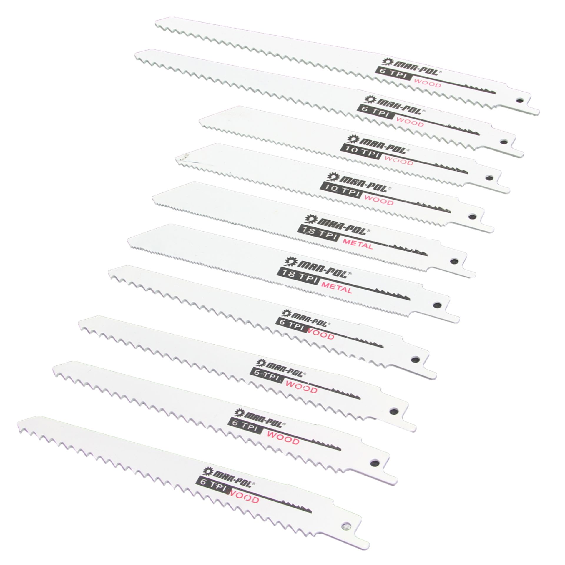 Marpol M79848 Pílový list na kov drevo náhradný plátok čepeľ do šabľovej píly sada