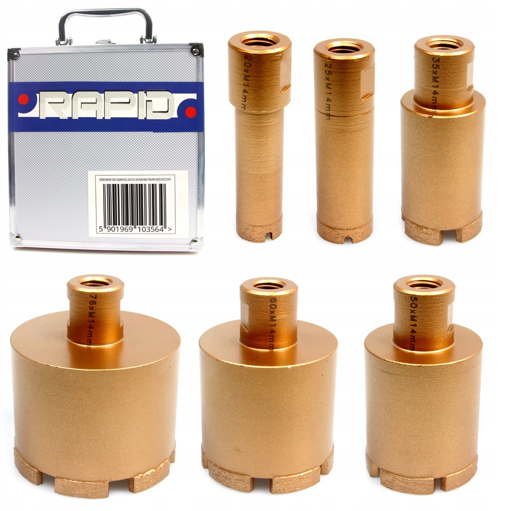 Mar-Pol M22591 Korunkový vrták do žuly 20/25/35/50/60/76mm SADA 6ks