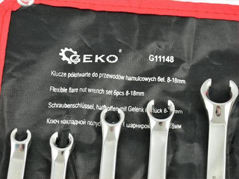 Geko G11148 Polootvorené kľúče na brzdové trúbky 6ks 8-18mm Sada kľúčov