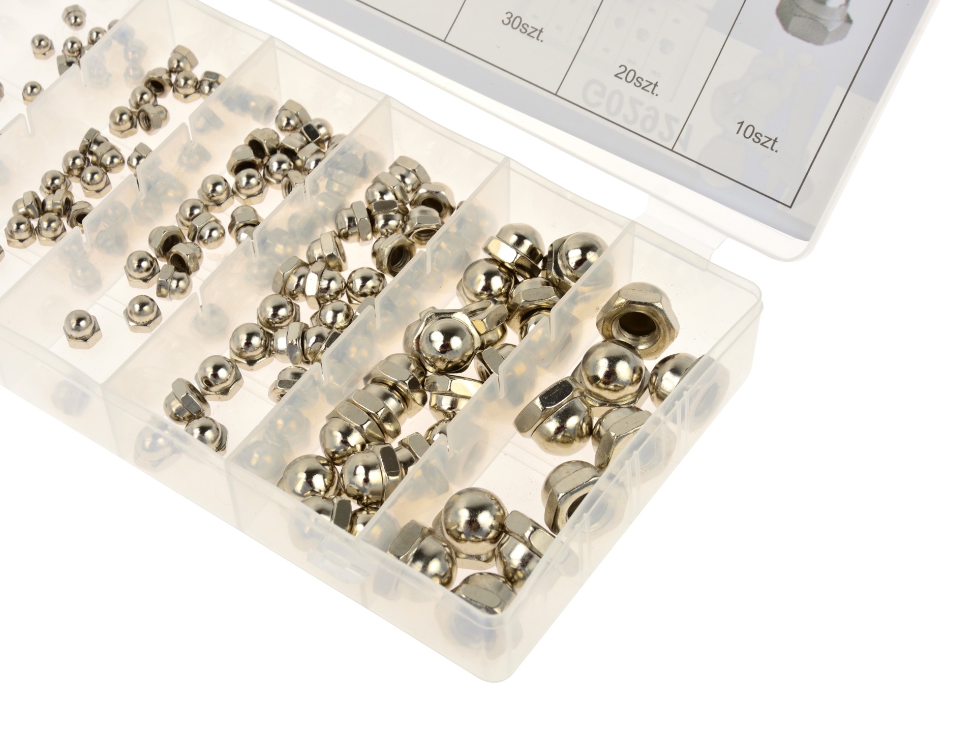 Geko G02921 Šesťhranné matice uzavreté 150 ks sada matica M3 - M10