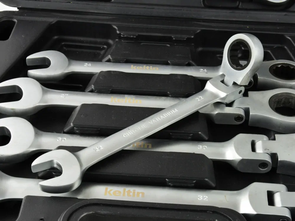 Geko K00105 Kľúče očkoploché s račňou sada 13ks 8-32mm