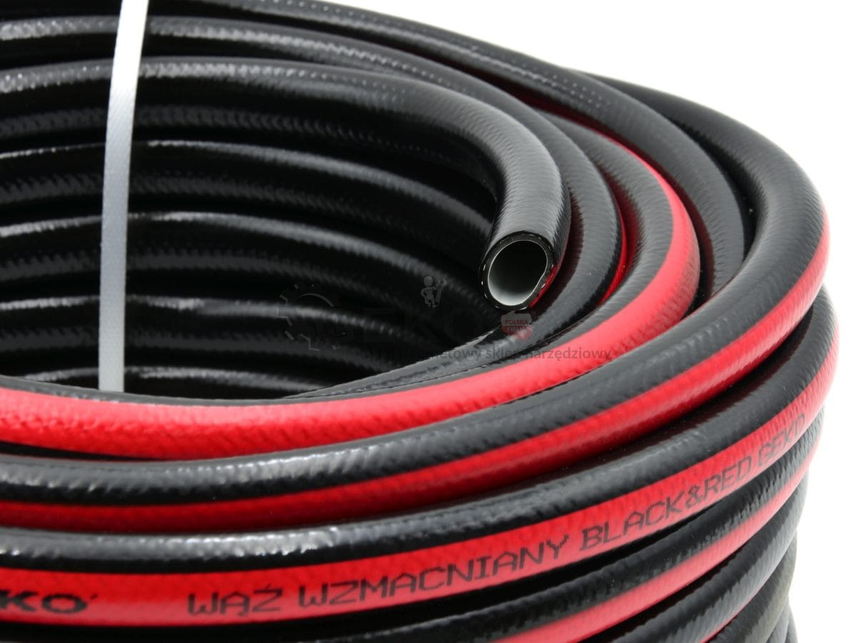 Geko G73693 Záhradná hadica vystužená BLACK & RED 1/2 "30m na vodu 4-vrstvová