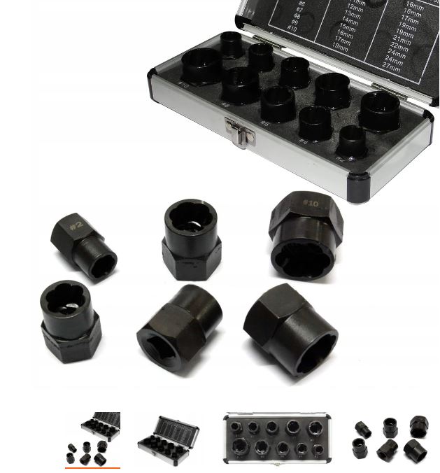 Marpol M58651 HLAVICE NA POŠKODENÉ SKRUTKY, vyťahováky, sada kľúčov 10ks dlhé