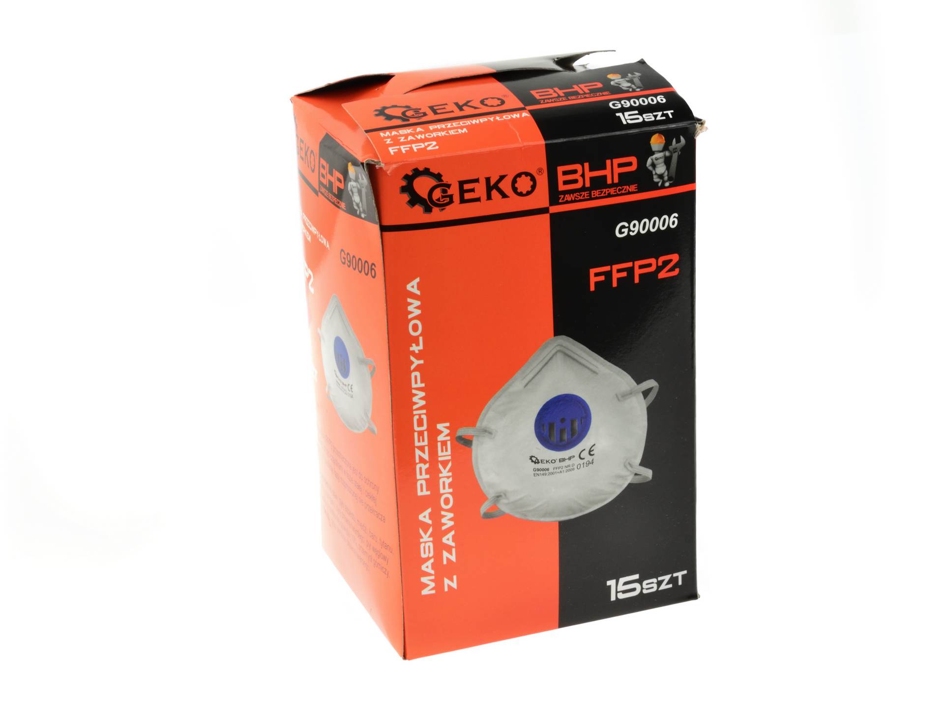 Geko G90006 OCHRANNÁ MASKA proti prachu ventil FFP2 respirátor 10ks