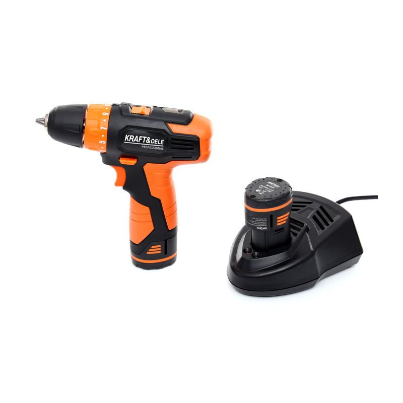 Kraft&Dele KD1670 Aku vŕtací skrutkovač, vŕtačka LED 12V Lion 1,3Ah 2 akumulátory