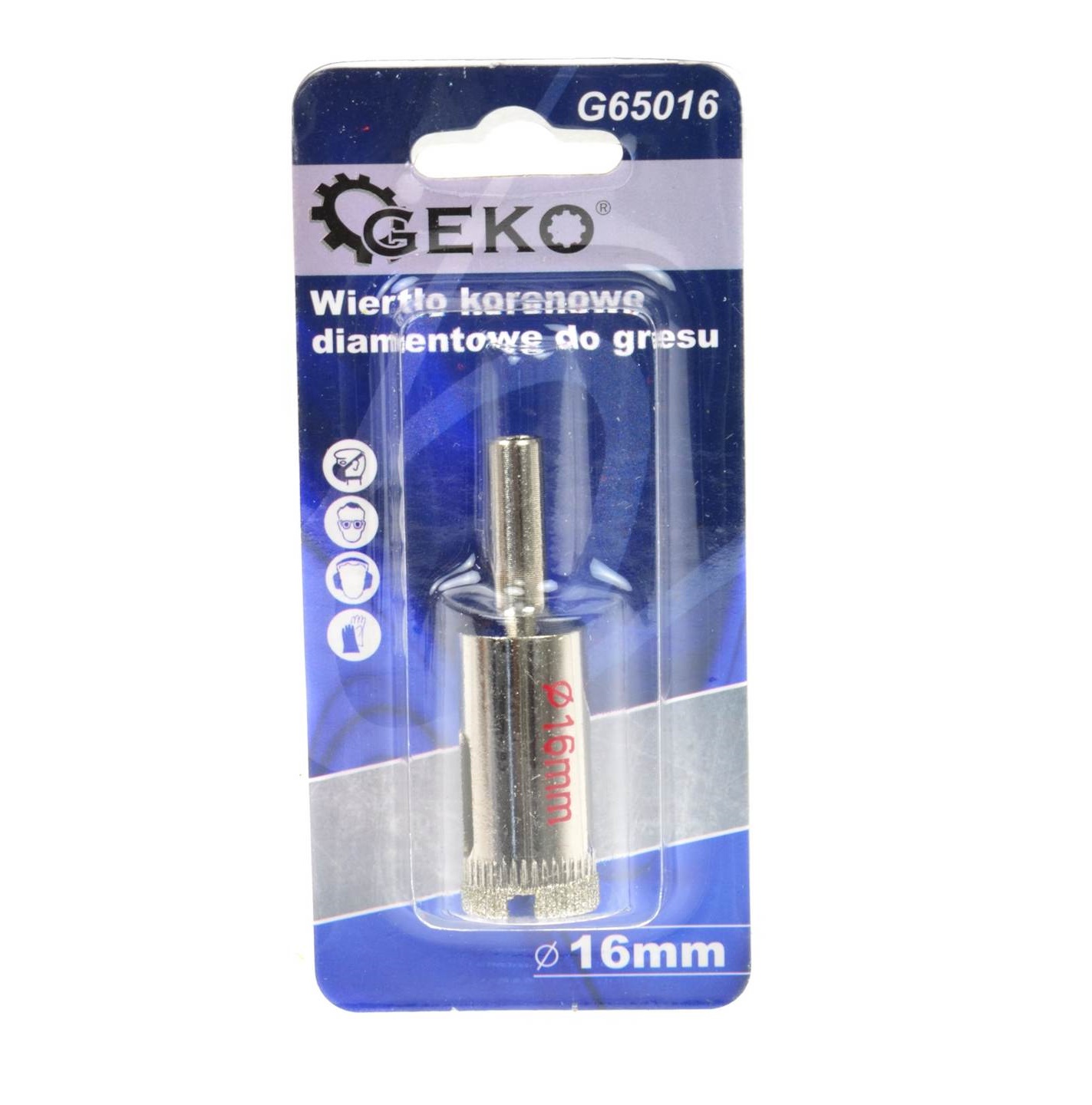 Geko G65016 Korunkový vrták diamantový na sklo keramiku dlažbu 16mm