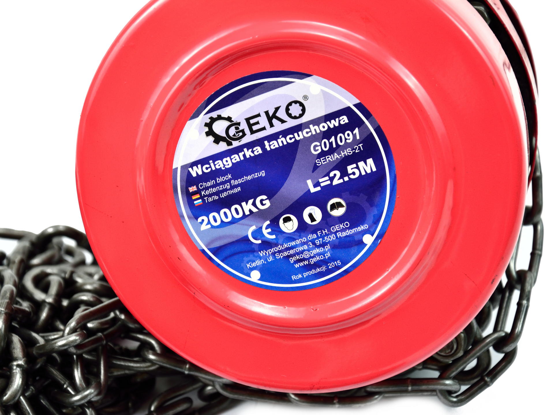 GEKO G01091 Ručný reťazový navijak 2T reťaz 2,5m zdvihák