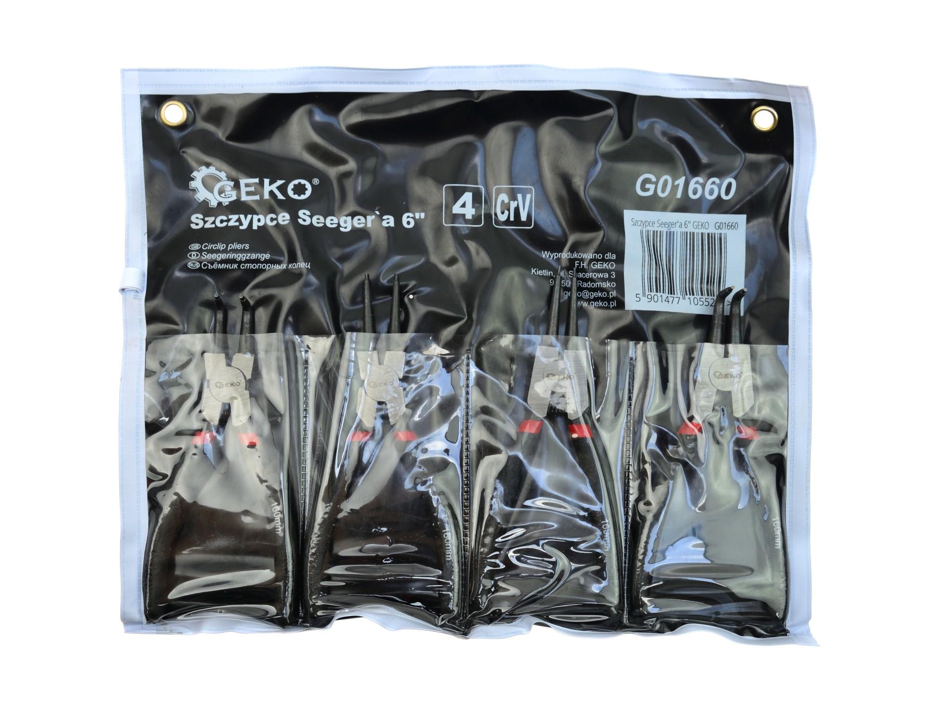GEKO G01660 Segerove kliešte Segerky 160mm / 6" 4ks