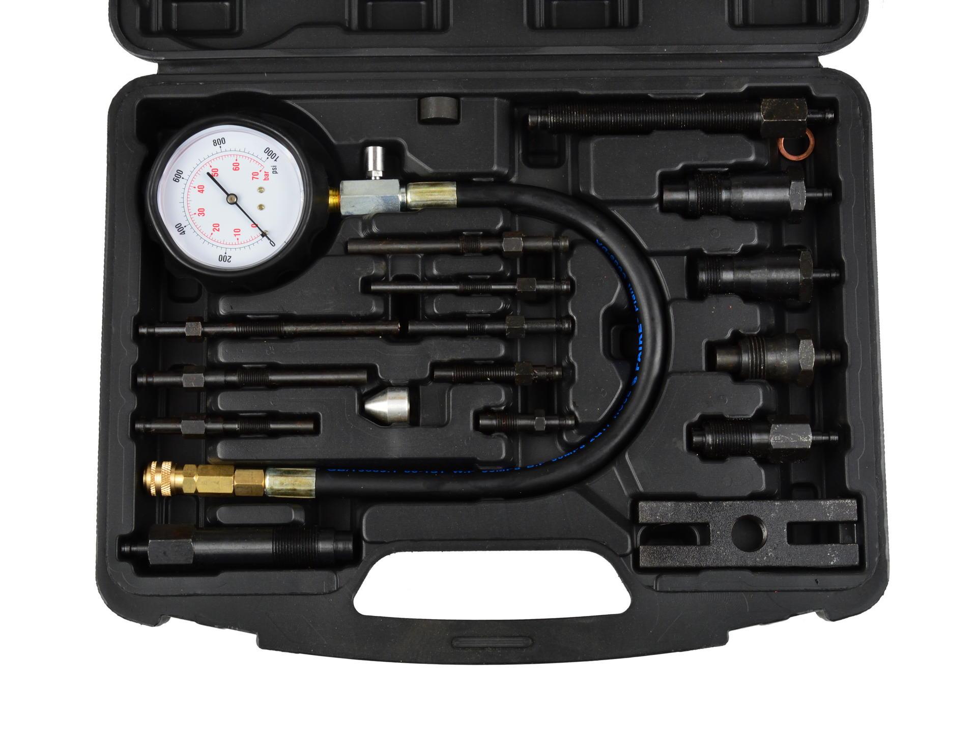 GEKO G02515 Tester merač kompresného tlaku diesel prístroj na meranie kompresie sada 17ks