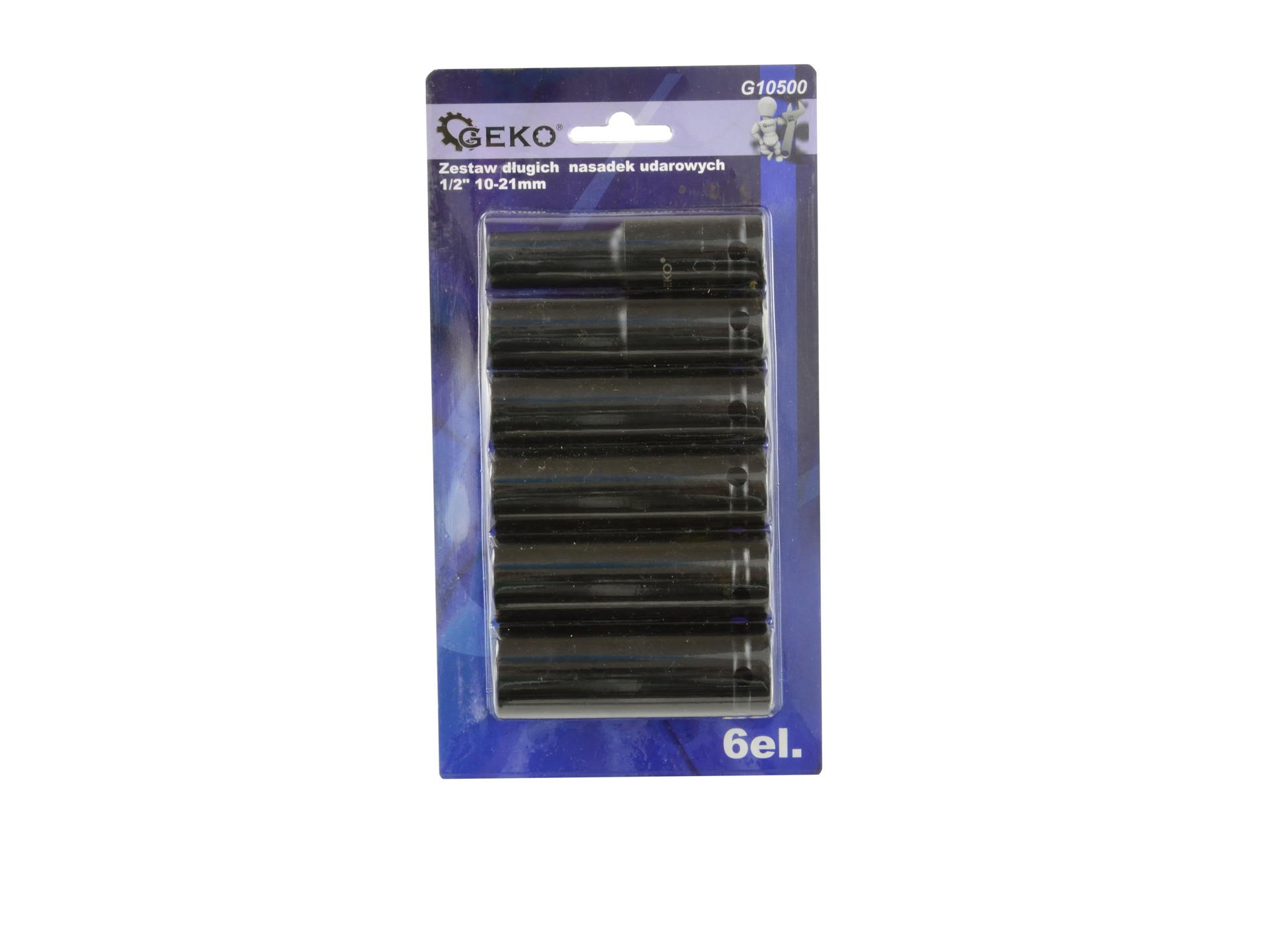 GEKO G10500 Dlhé nástrčné kľúče 1/2" 6 ks 10-21mm