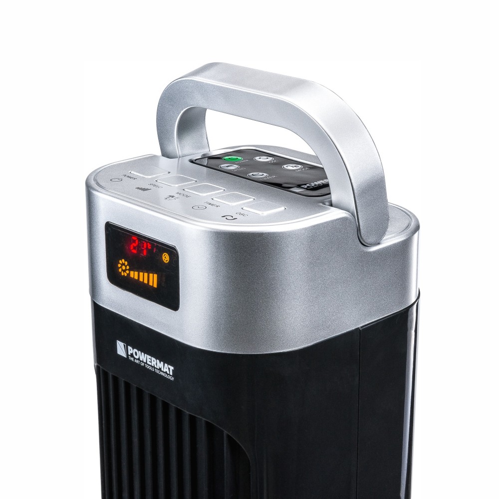 Powermat BLACK TOWER-120 Stĺpový ventilátor 121cm 90W diaľkové ovl.