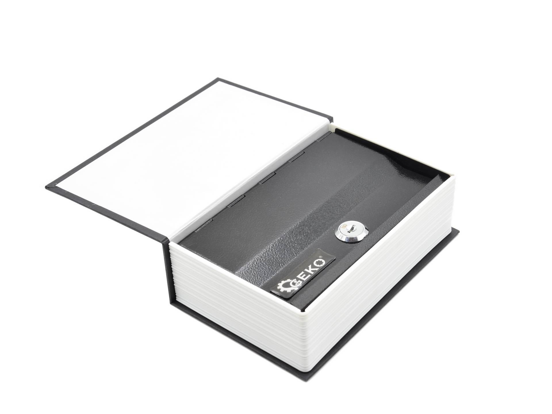GEKO G10904 Prenosná pokladňa 180x115x55mm skrinka na peniaze imitácia kniha, trezor