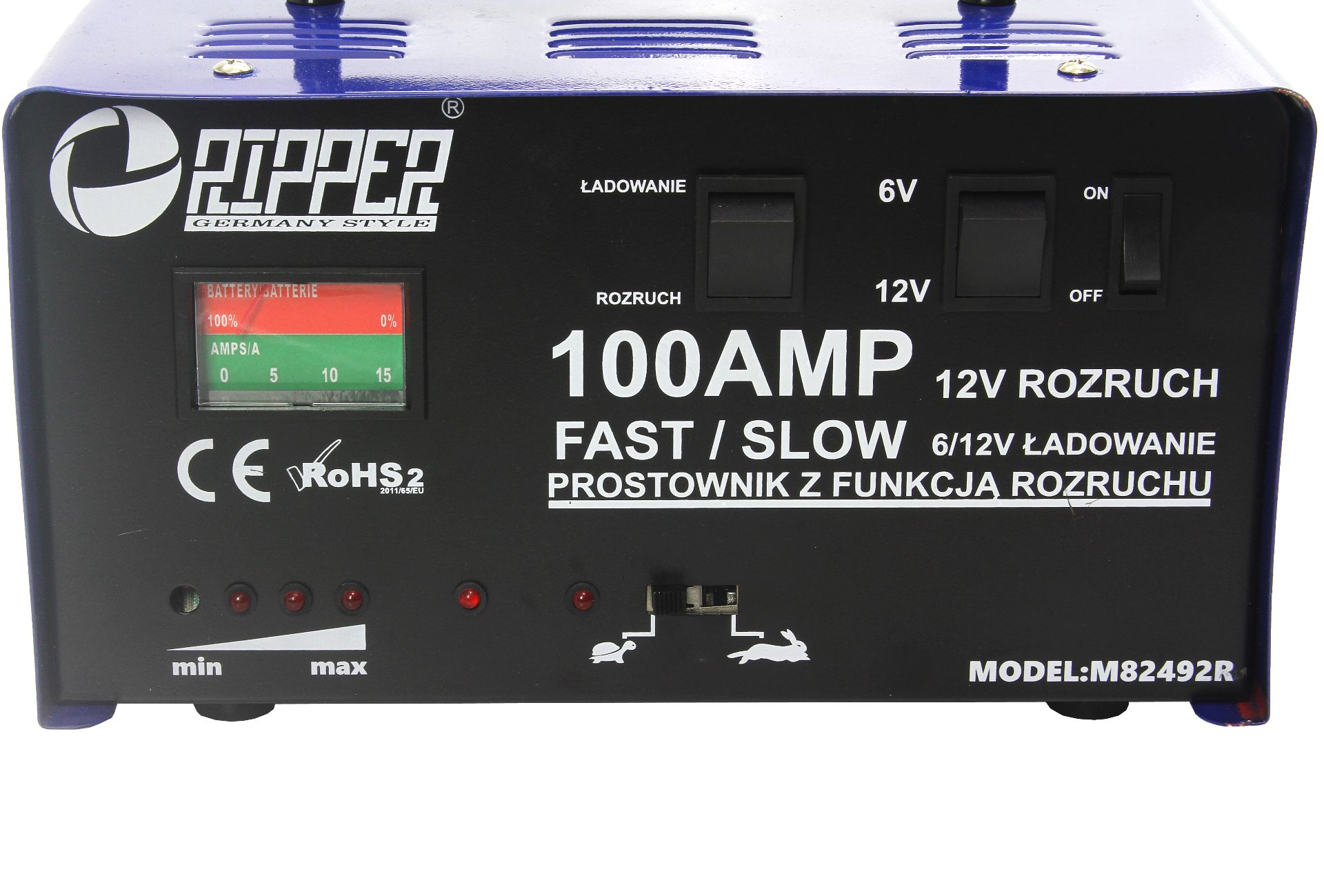 MAR-POL M82492R 100A AUTONABÍJAČKA SO ŠTARTOM 6V / 12V + kable RIPPER