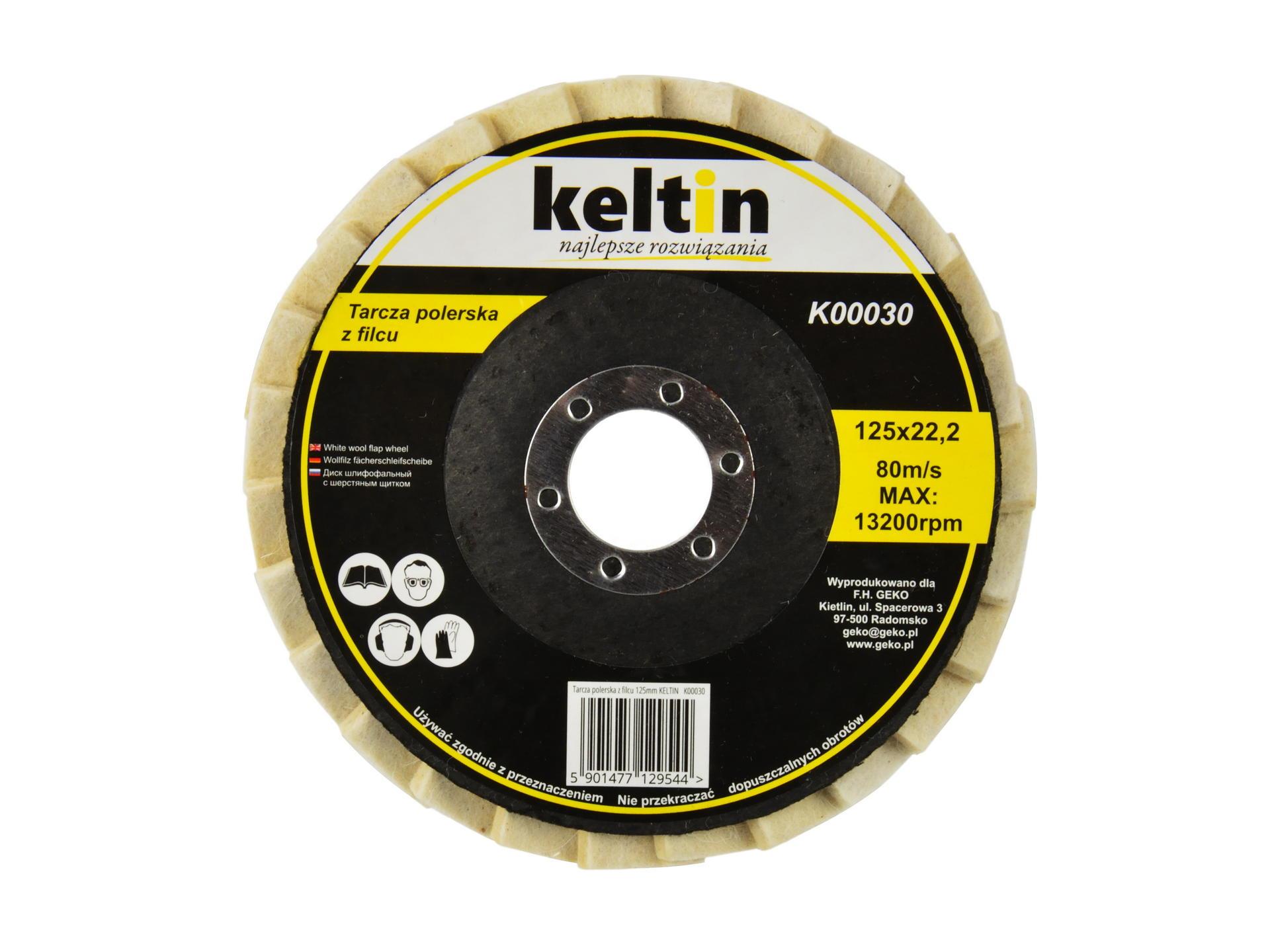 GEKO K00030 10ks Leštiaci kotúč filcový plstený 125 mm 22,2 mm SADA 10 ks