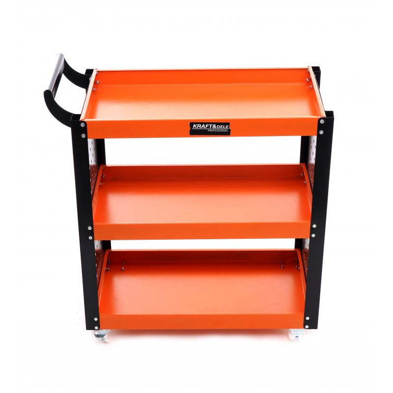 KRAFT&DELE KD365 Dielenský vozík, pojazdný s kolieskami, 3 police, s úchytom