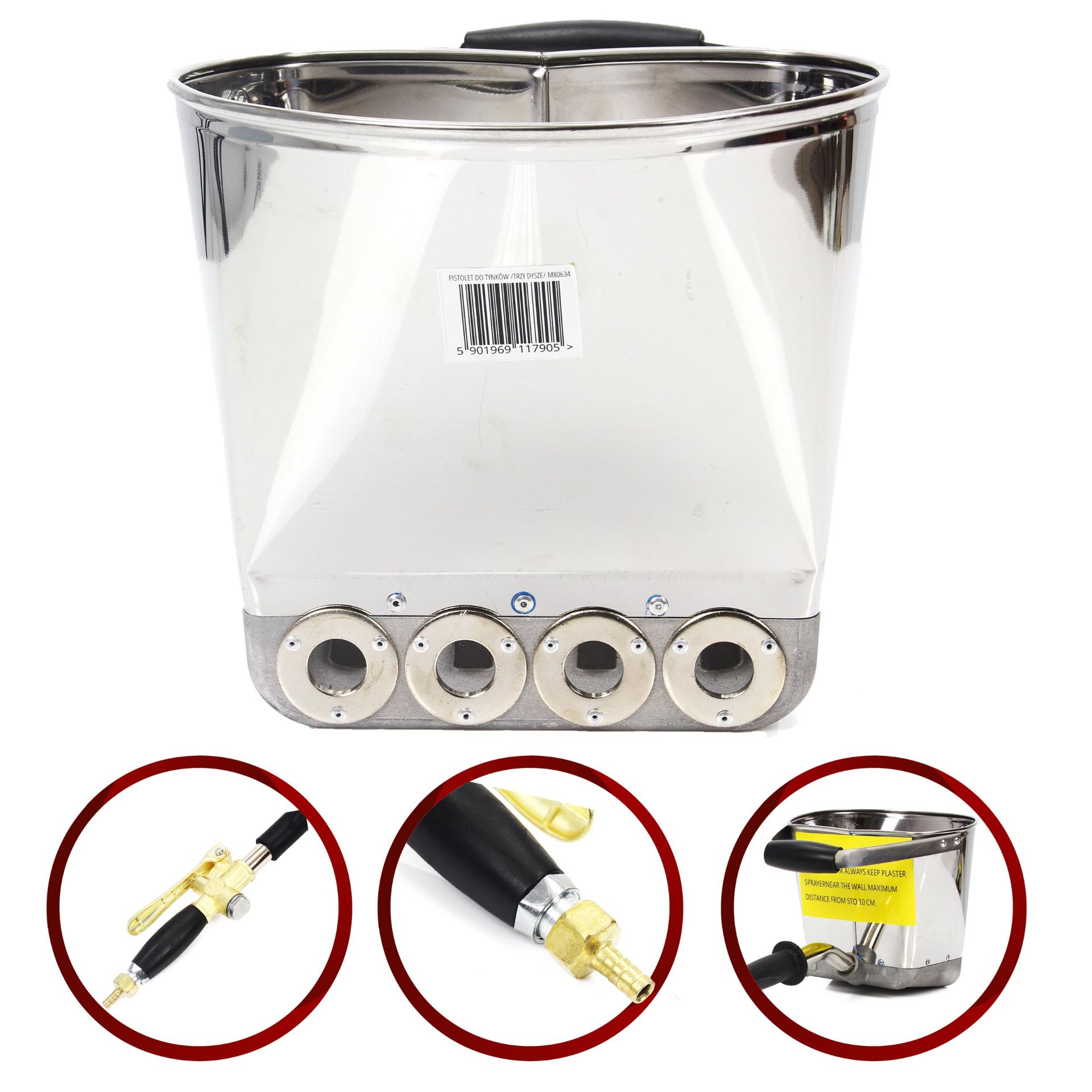 KraftDele KD10346 Pneumatická omietačka, omietkovač na omietku vápno 3,5L