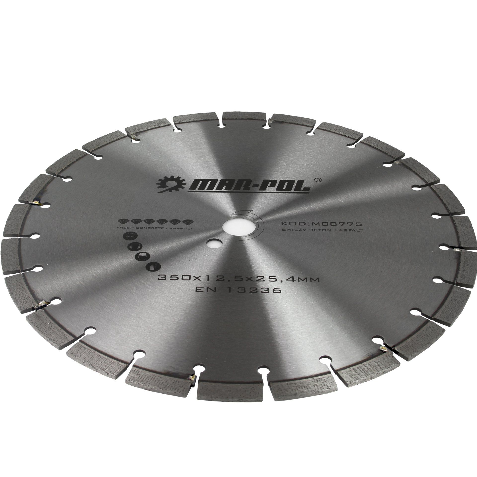 MAR-POL M08775 Diamantový kotúč na asfalt / čerstvý betón 350x12,5x25,4 mm