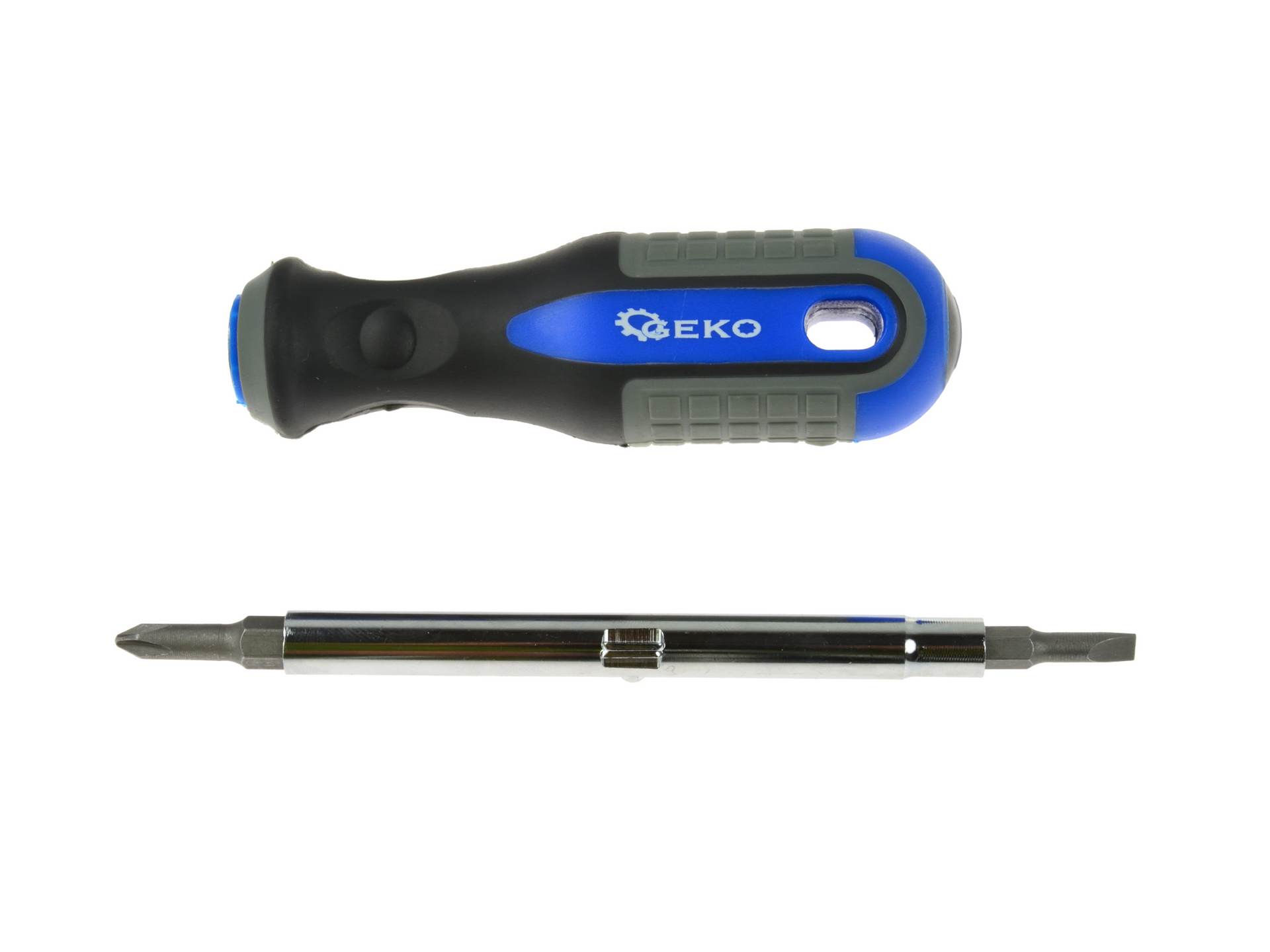Geko G32010 Skrutkovač s vymeniteľnými bitmi PH1 PH2 krížový 6,3mm 8mm