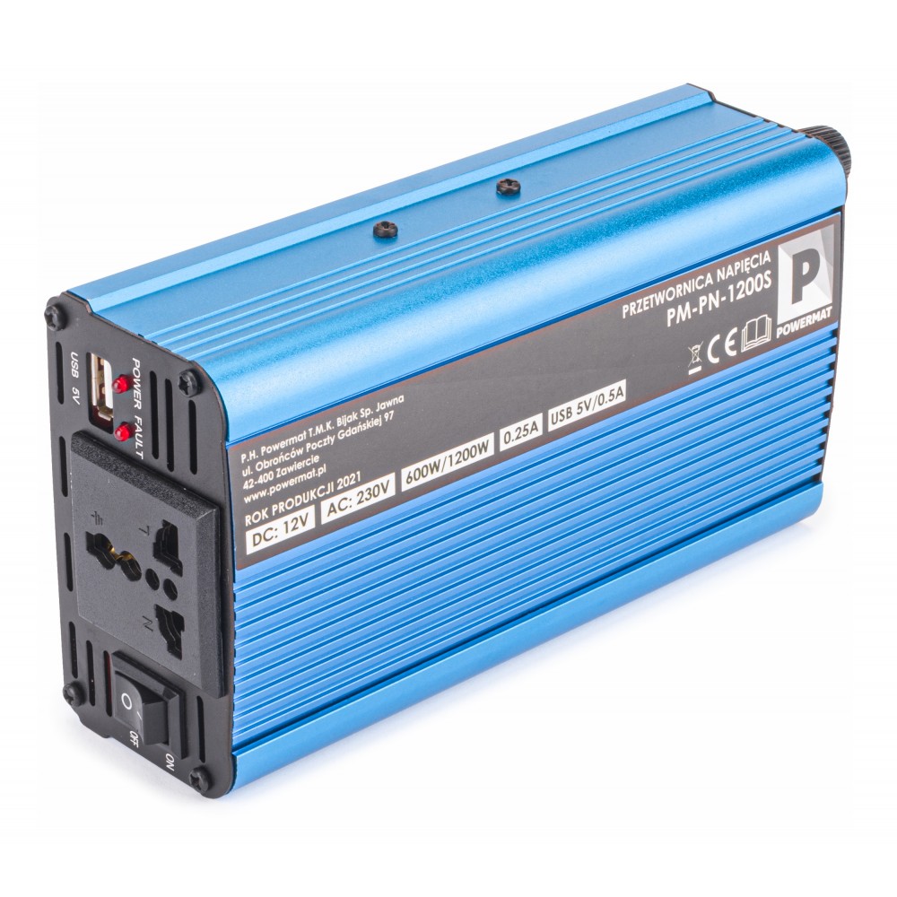 POWERMAT PM-PN-1200S Menič napätia pre vozidlá, autá 12V 1200W