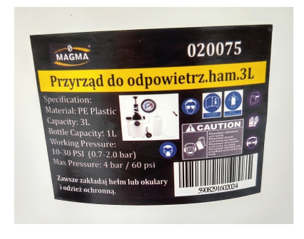 Magma 020075NB Súprava na odvzdušnenie bŕzd, výmenu brzdovej kvapaliny, odvzdušňovač
