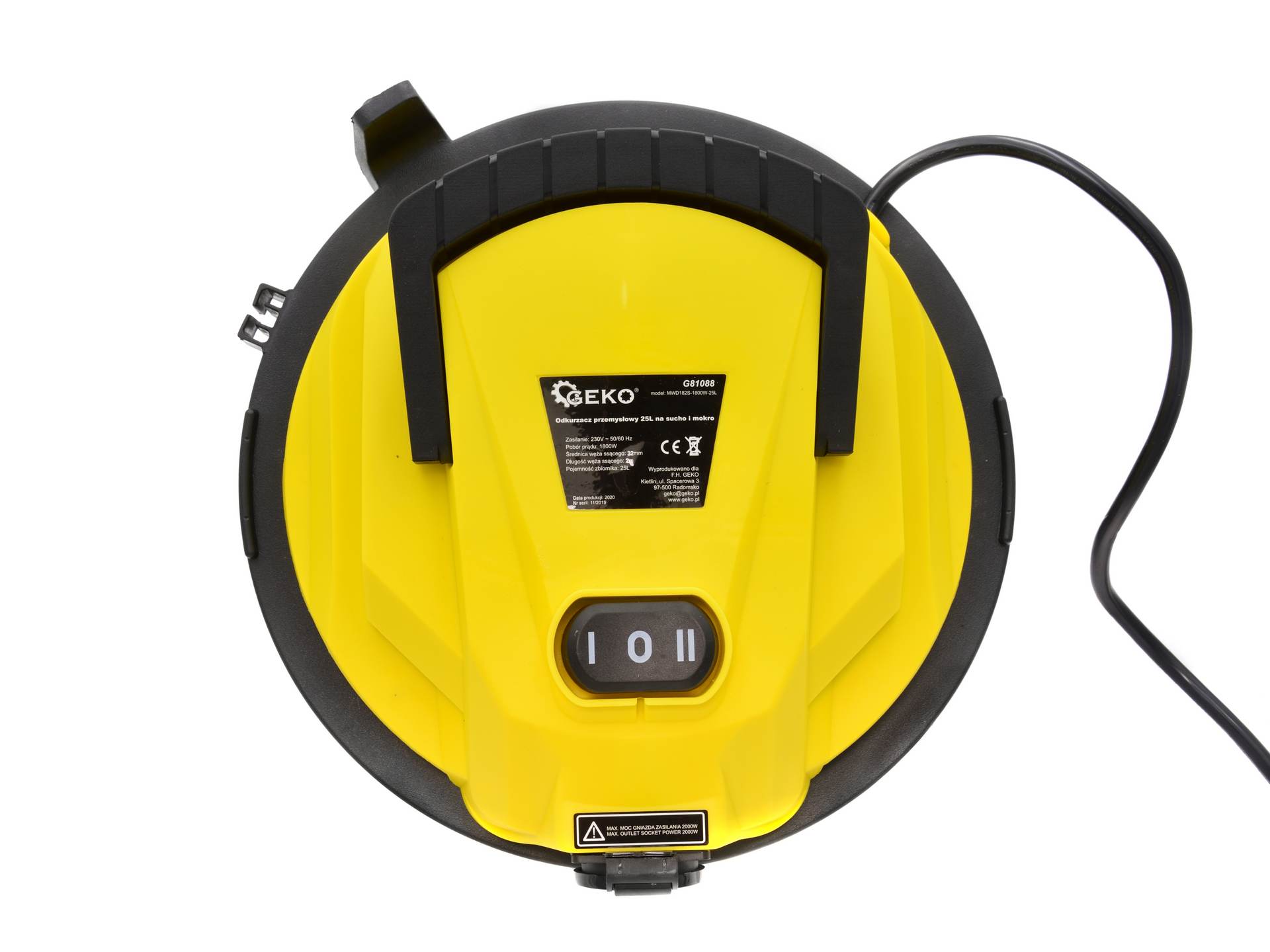 GEKO G81088 Priemyselný vysávač na mokré a suché vysávanie príslušenstva 25L 1800W