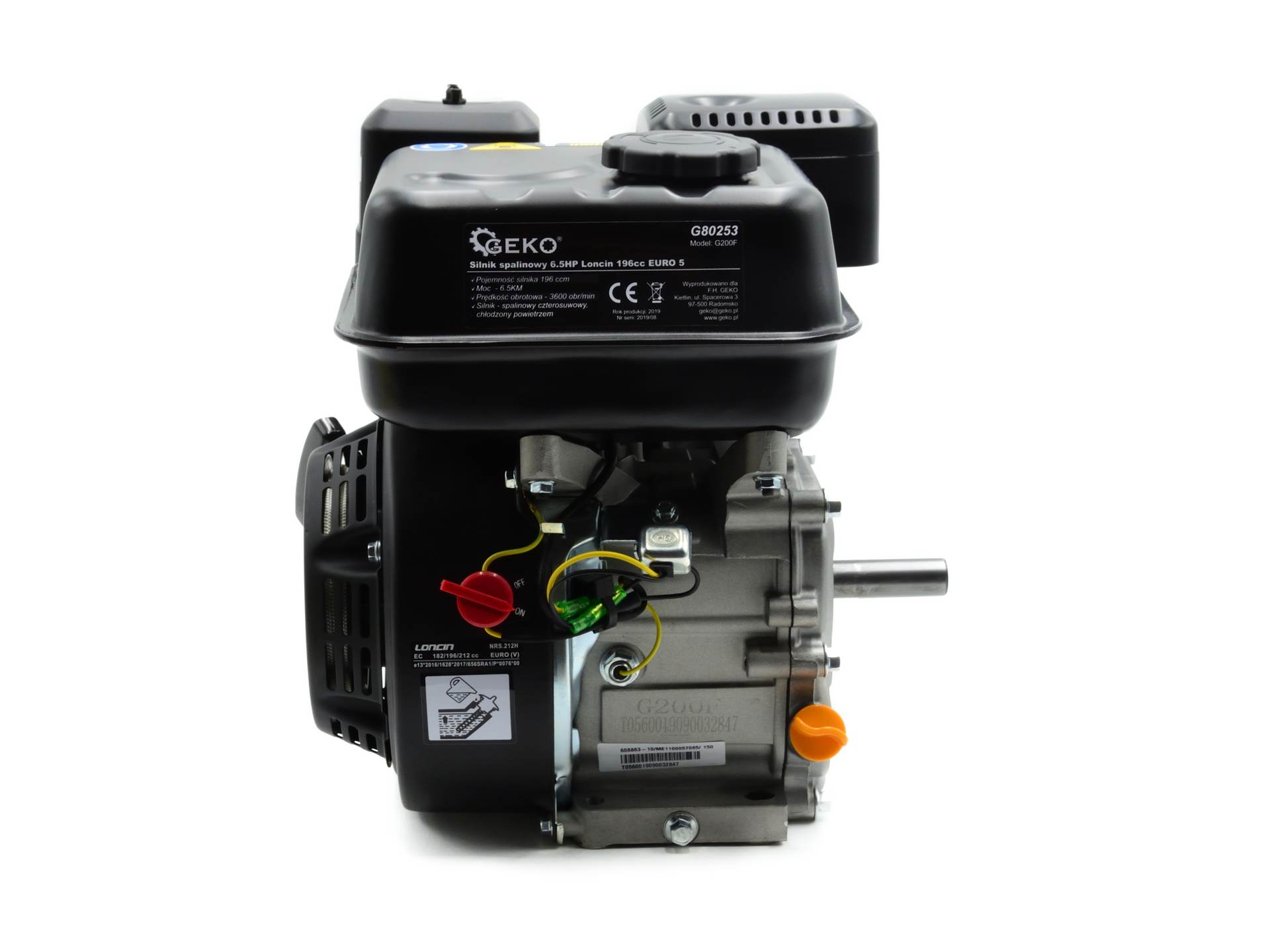 GEKO G80253 Benzínový spaľovací motor 6,5 HP Loncin 196cc EURO 5 štvortaktný