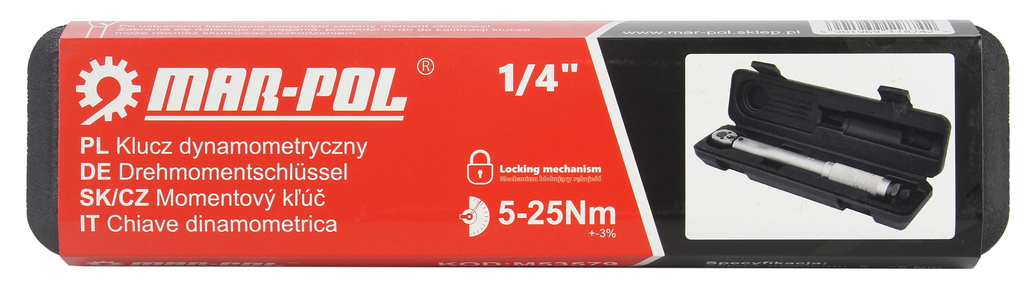 MAR-POL M53579 Momentový kľúč 1/4" 5-25 Nm