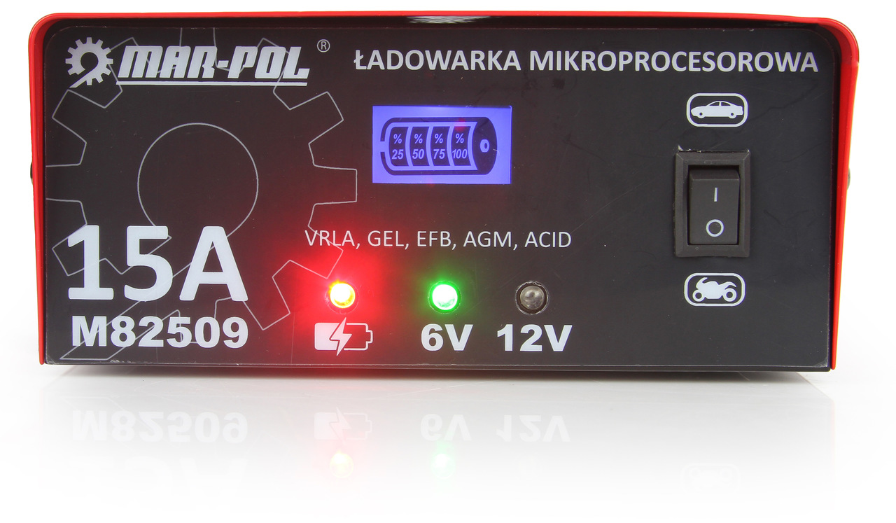 MARPOL M82509 Autonabíjačka batérií 6V/12V 15A mikroprocesorová