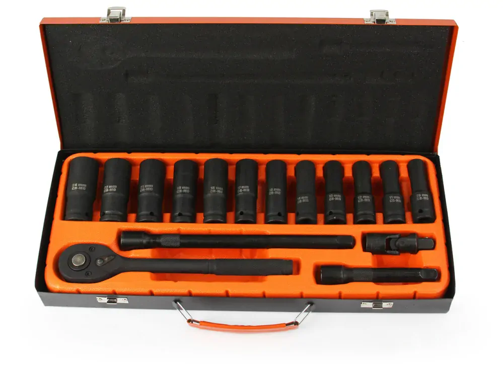 MAR-POL M58232 Nástrčné kľúče hlavica gola sada 1/2" 6-hranné BJC 10-24MM 17ks