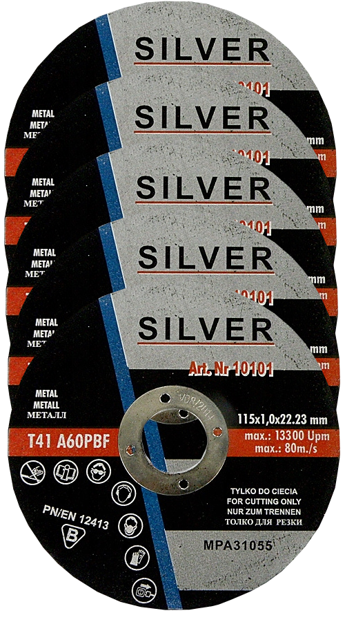 Silver 10101 Kotúč na kov oceľ 115mm 1x22.2mm 10ks