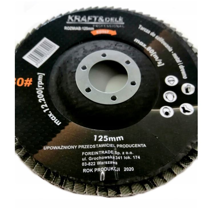 KRAFT&DELE KD967 Brúsny kotúč 125mm na drevo kov P80 10ks